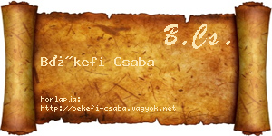 Békefi Csaba névjegykártya